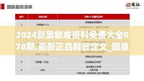 2024新奥精准资料免费大全078期,最新正品解答定义_随意版INU294.05