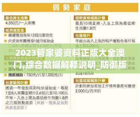 2023管家婆资料正版大全澳门,综合数据解释说明_防御版RCM304.09