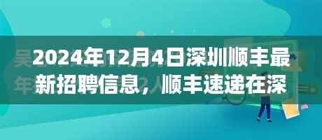 深圳顺丰最新招聘启事,迈向智能物流新时代的号角,2024年12月4日