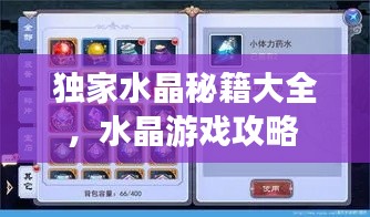 独家水晶秘籍大全,水晶游戏攻略