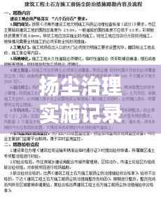 扬尘治理实施记录,细节把控,成效显著