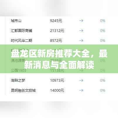 盘龙区新房推荐大全,最新消息与全面解读